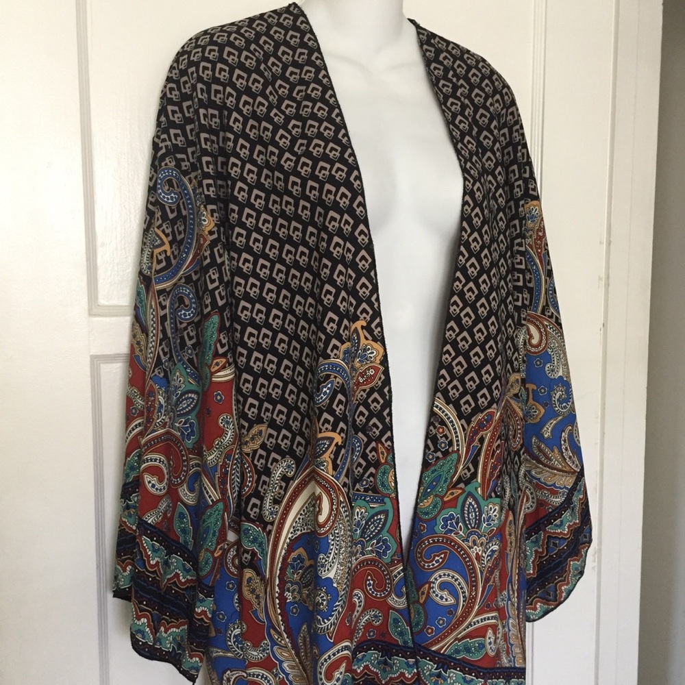 I. Joah Geometric & Paisley Print Kimono Women's Size Small